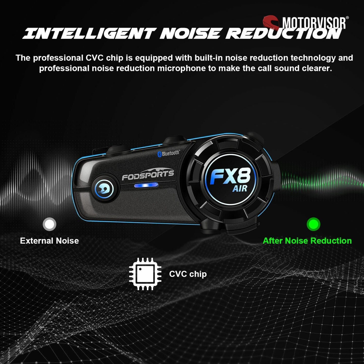 2x Intercomunicadores Moto - Fodsports FX8 AIR - Bluetooth 5.0 — imagem 5
