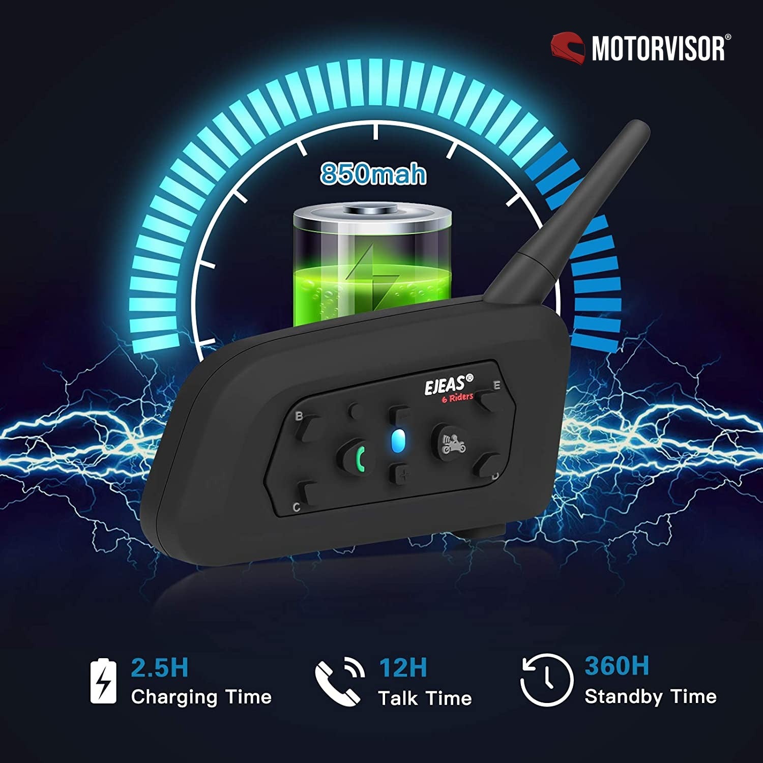 2 x Intercomunicadores Moto - EJEAS V6 Pro (1200m) — imagem 3