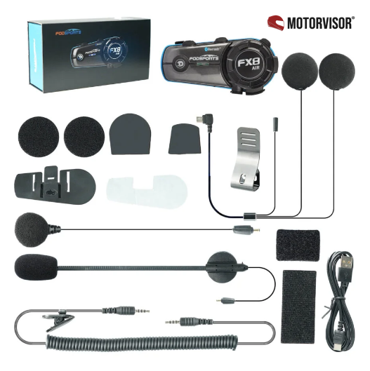 2x Intercomunicadores Moto - Fodsports FX8 AIR - Bluetooth 5.0 — imagem 2