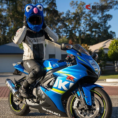 Motorcycle Helmet Cover - Monstro das Bolachas Azul — imagem 4